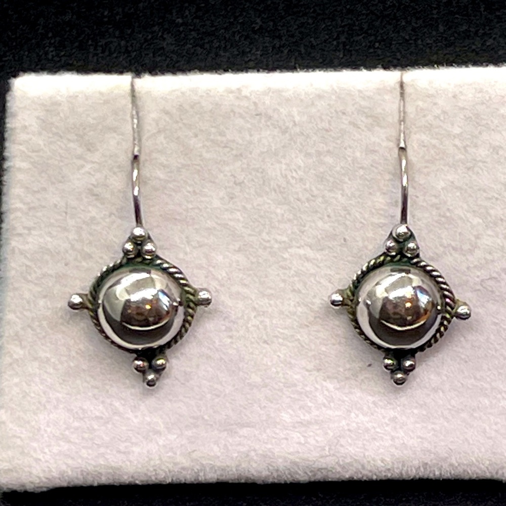 Sterling silver French hook earrings